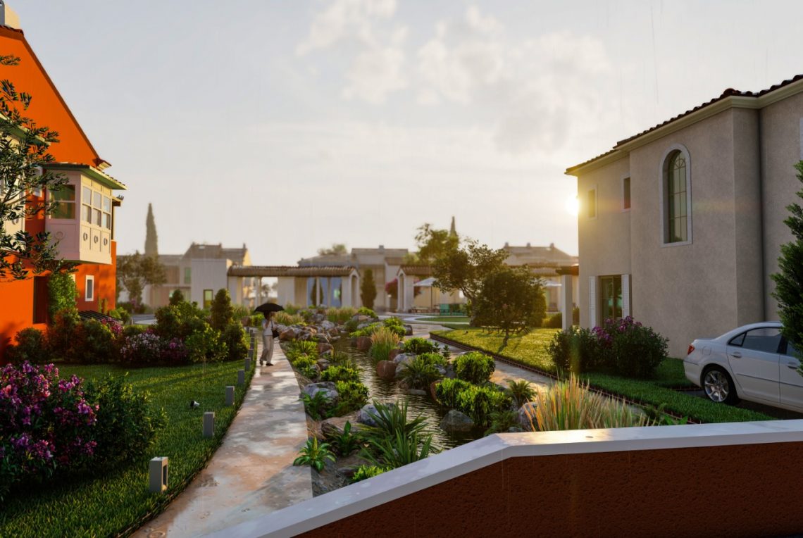 Five detached villas with private swimming pools and landscaped gardens in Turkey