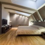 Cozy bedroom with soft lighting and modern decor in a Turkish home