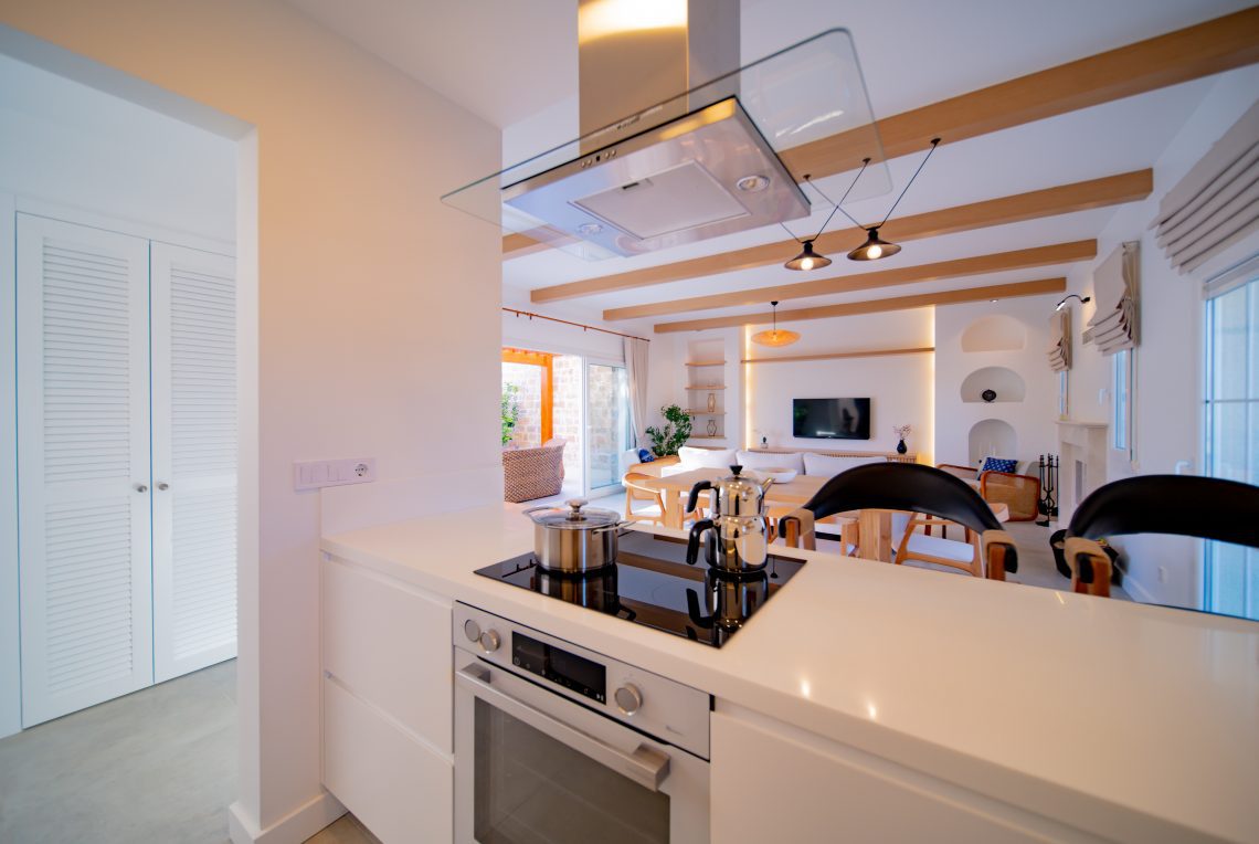 Modern fully equipped kitchen in a Turkish villa