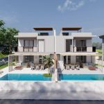 Two detached luxury villas with private swimming pools and landscaped gardens in Turkey
